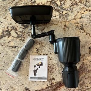 Black Car Cup Holder with Food Tray